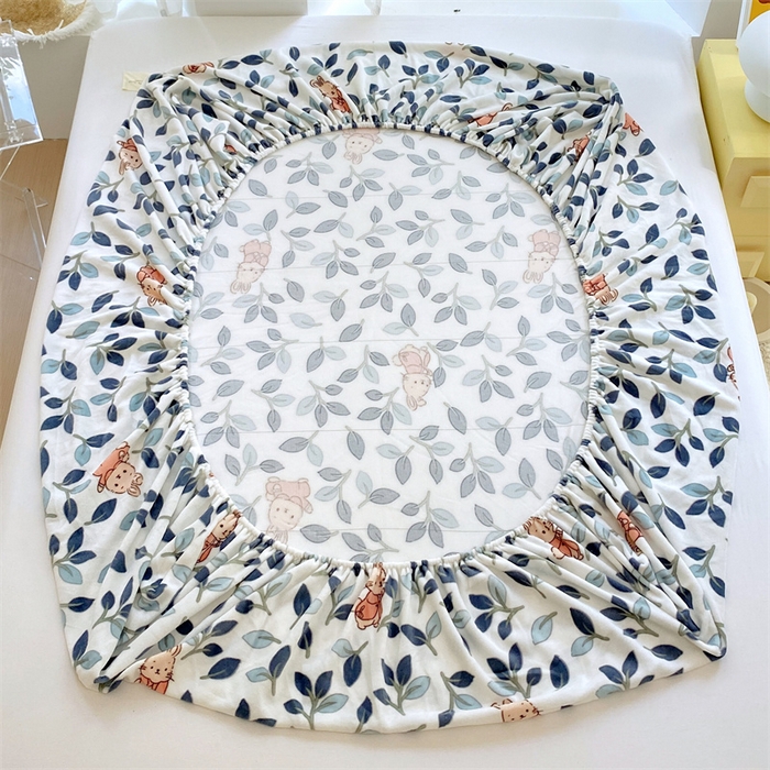 91家纺网 家纺一手货源 找家纺 凯儿家纺  2024新款加厚高克重印花系列单床笠 萌萌兔