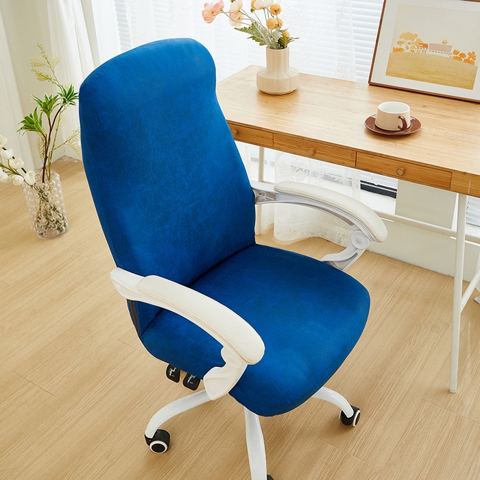 91家纺网 家纺一手货源 找家纺 丝绮鹿 2024新款防水皮革办公椅套拉链款 海蓝