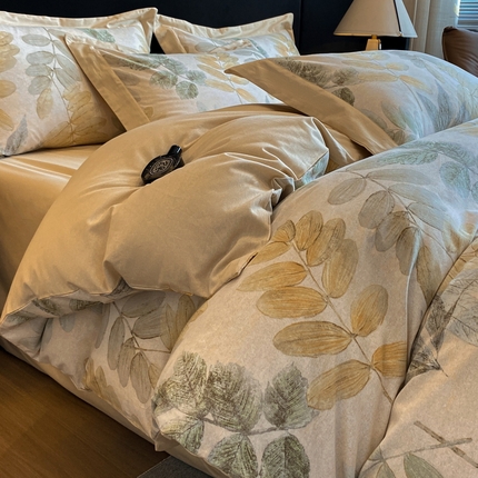 91家纺网 家纺一手货源 找家纺 （总）梵克保罗 2024新款全棉贡缎磨毛数码印花高级简奢款四件套