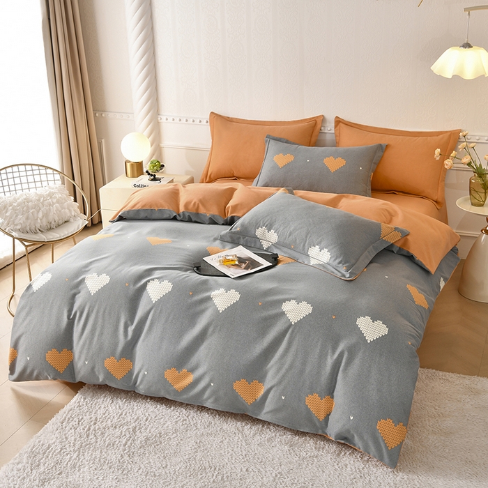 91家纺网 家纺一手货源 找家纺 优尚家纺 2025新款全棉磨毛纯棉喷气印花清新轻奢款四件套 轻奢款-暮色心绘