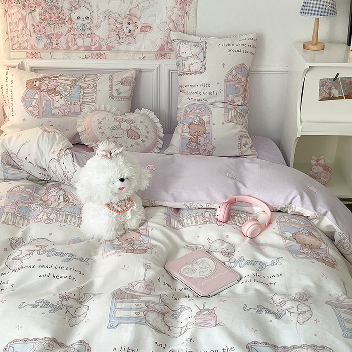 91家纺网 家纺一手货源 找家纺 昔可 2024新款13070全棉四件套系列（第三批） 芭比洋娃娃