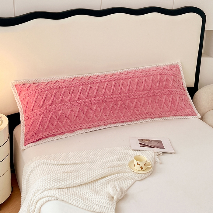 91家纺网 家纺一手货源 找家纺 梦舒羽 2025新款220克高克重塔芙绒枕套1.8m枕芯套情侣1.5枕头套 温柔粉