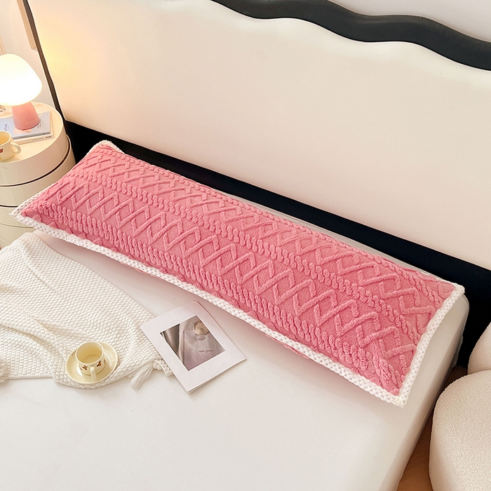 91家纺网 家纺一手货源 找家纺 梦舒羽 2025新款220克高克重塔芙绒枕套1.8m枕芯套情侣1.5枕头套 温柔粉