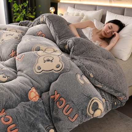 （总）南北家居 2024新款AB版雪花绒羊羔绒冬被被子被芯