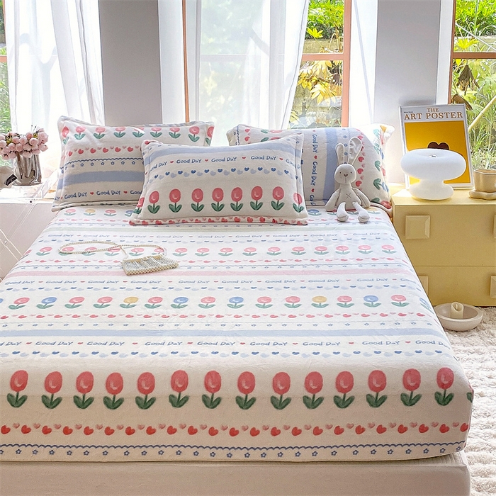 91家纺网 家纺一手货源 找家纺 凯儿家纺  2024新款加厚高克重印花系列单床笠 元气满满