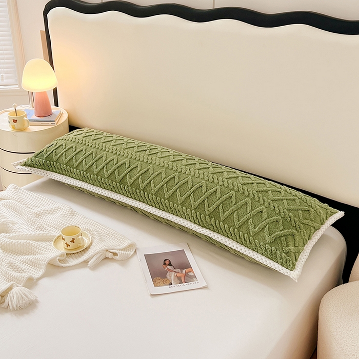 91家纺网 家纺一手货源 找家纺 梦舒羽 2025新款220克高克重塔芙绒枕套1.8m枕芯套情侣1.5枕头套 茶绿色