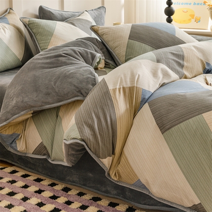 91家纺网 家纺一手货源 找家纺 （总）红粉佳人 2025新款棉加绒印花单被套