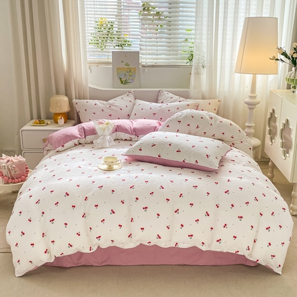 91家纺网 家纺一手货源 找家纺 （总）悦织湾家纺 2025新款轻奢北欧风小清新印花水洗棉四件套