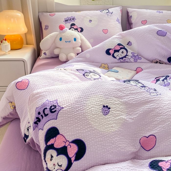 91家纺网 家纺一手货源 找家纺 悦织湾家纺 2025新款轻奢北欧风小清新印花水洗棉四件套 酷米乐