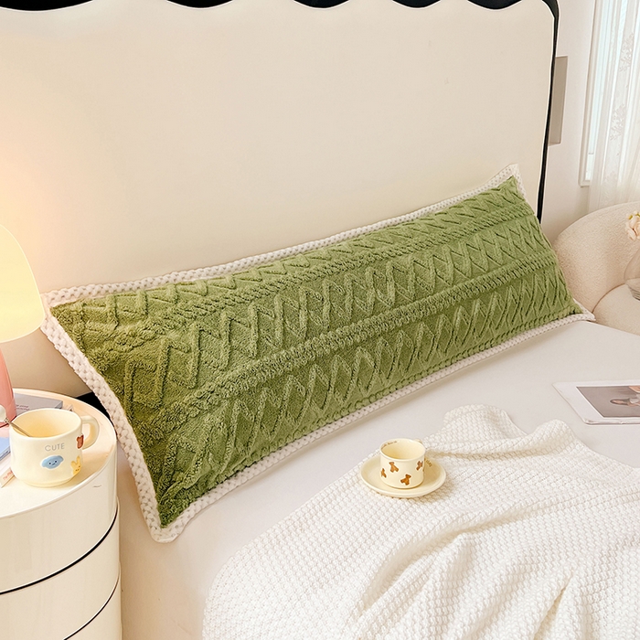 91家纺网 家纺一手货源 找家纺 梦舒羽 2025新款220克高克重塔芙绒枕套1.8m枕芯套情侣1.5枕头套 茶绿色