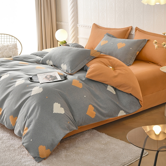 91家纺网 家纺一手货源 找家纺 优尚家纺 2025新款全棉磨毛纯棉喷气印花清新轻奢款四件套 轻奢款-暮色心绘