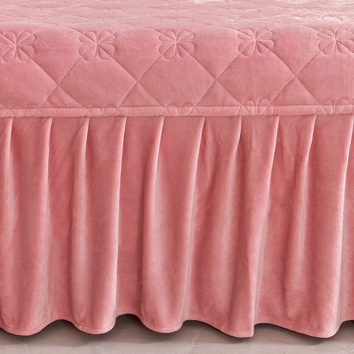 91家纺网 家纺一手货源 找家纺 馨梦缘 2025新款亲肤舒适纯色高克重牛奶绒单床盖 单床盖-粉