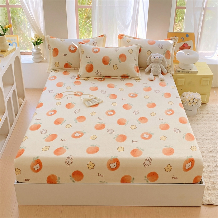 91家纺网 家纺一手货源 找家纺 凯儿家纺  2024新款加厚高克重印花系列单床笠 心想事成