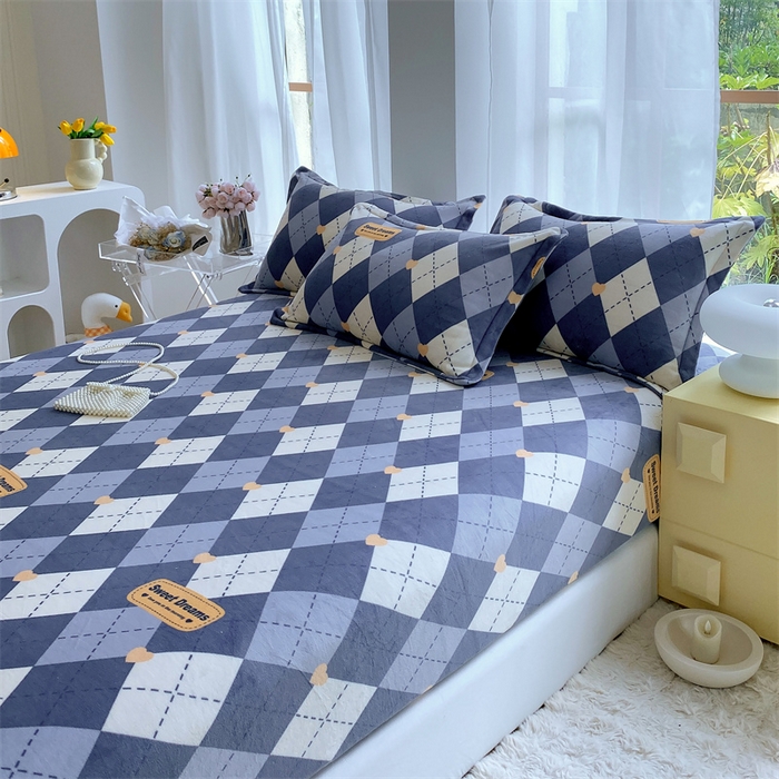 91家纺网 家纺一手货源 找家纺 凯儿家纺  2024新款加厚高克重印花系列单床笠 英伦时光