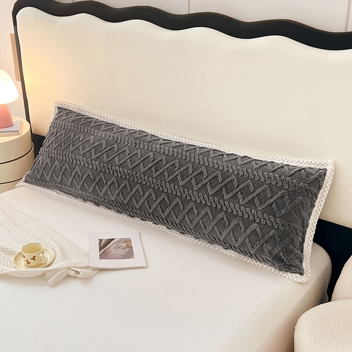 91家纺网 家纺一手货源 找家纺 梦舒羽 2025新款220克高克重塔芙绒枕套1.8m枕芯套情侣1.5枕头套 至尊灰