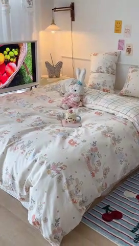 91家纺网 家纺一手货源 找家纺 昔可 2024新款13070全棉四件套系列（第三批） 小兔派对