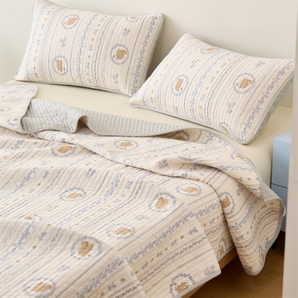 91家纺网 家纺一手货源 找家纺 （总）美优兰 2025春款全棉单面高温砂洗床盖