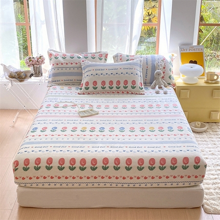 91家纺网 家纺一手货源 找家纺 凯儿家纺  2024新款加厚高克重印花系列单床笠 元气满满