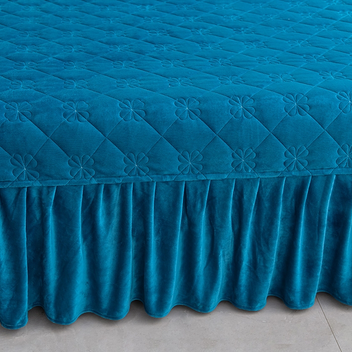 91家纺网 家纺一手货源 找家纺 馨梦缘 2025新款亲肤舒适纯色高克重牛奶绒单床盖 单床盖-蓝