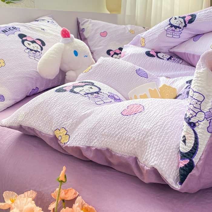 91家纺网 家纺一手货源 找家纺 悦织湾家纺 2025新款轻奢北欧风小清新印花水洗棉四件套 酷米乐