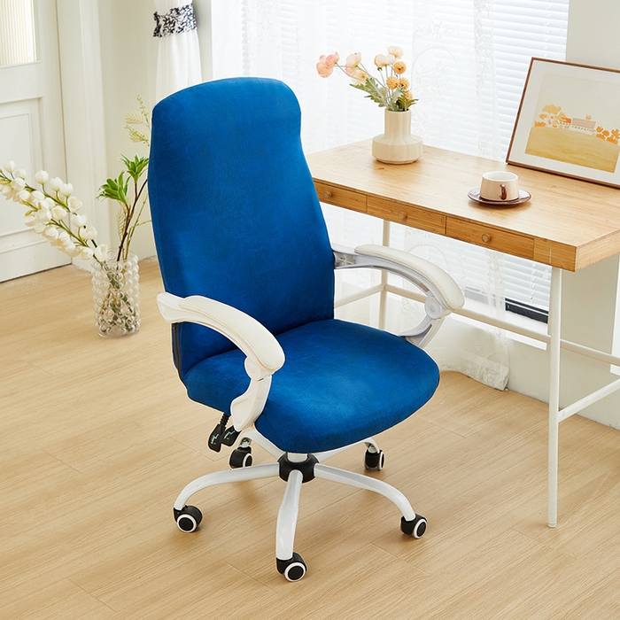 91家纺网 家纺一手货源 找家纺 丝绮鹿 2024新款防水皮革办公椅套拉链款 海蓝