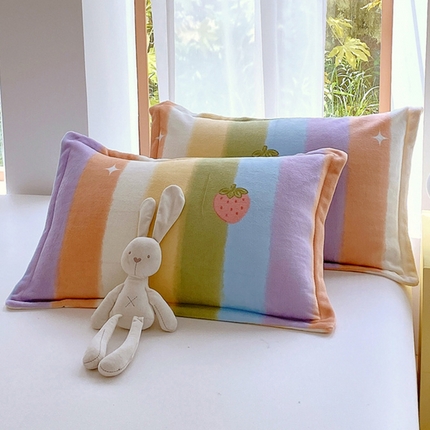 91家纺网 家纺一手货源 找家纺 （总）凯儿家纺 2025新款A类加厚高克重印花牛奶绒单枕套