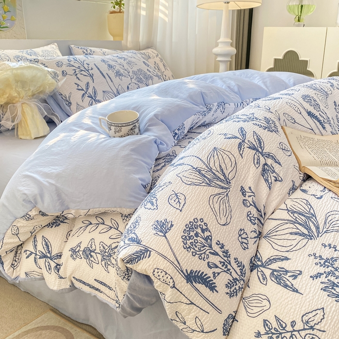 91家纺网 家纺一手货源 找家纺 悦织湾家纺 2025新款轻奢北欧风小清新印花水洗棉四件套 洛丽塔