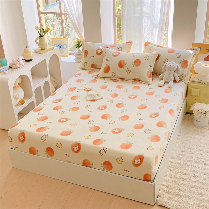 91家纺网 家纺一手货源 找家纺 凯儿家纺  2024新款加厚高克重印花系列单床笠 心想事成