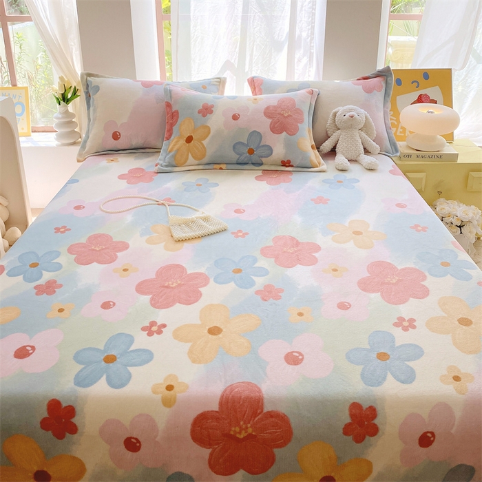 91家纺网 家纺一手货源 找家纺 凯儿家纺  2024新款加厚高克重印花系列单床笠 彩韵花香