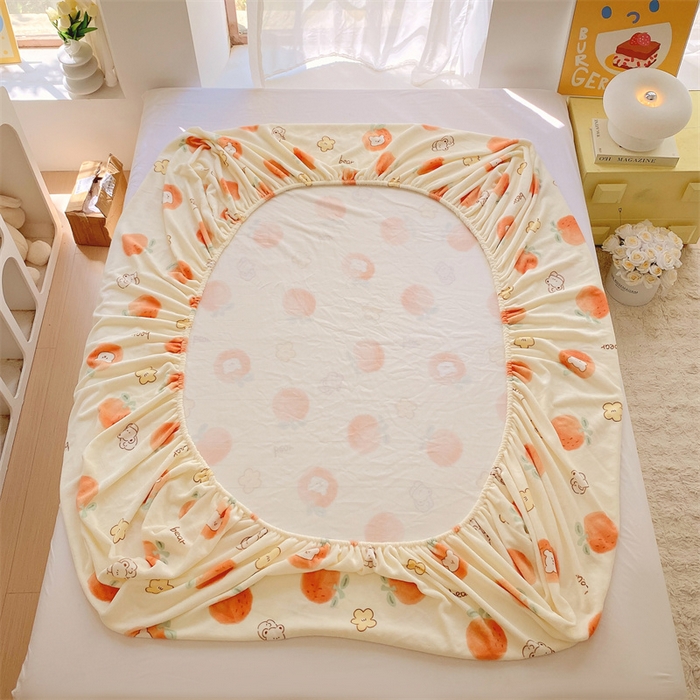 91家纺网 家纺一手货源 找家纺 凯儿家纺  2024新款加厚高克重印花系列单床笠 心想事成