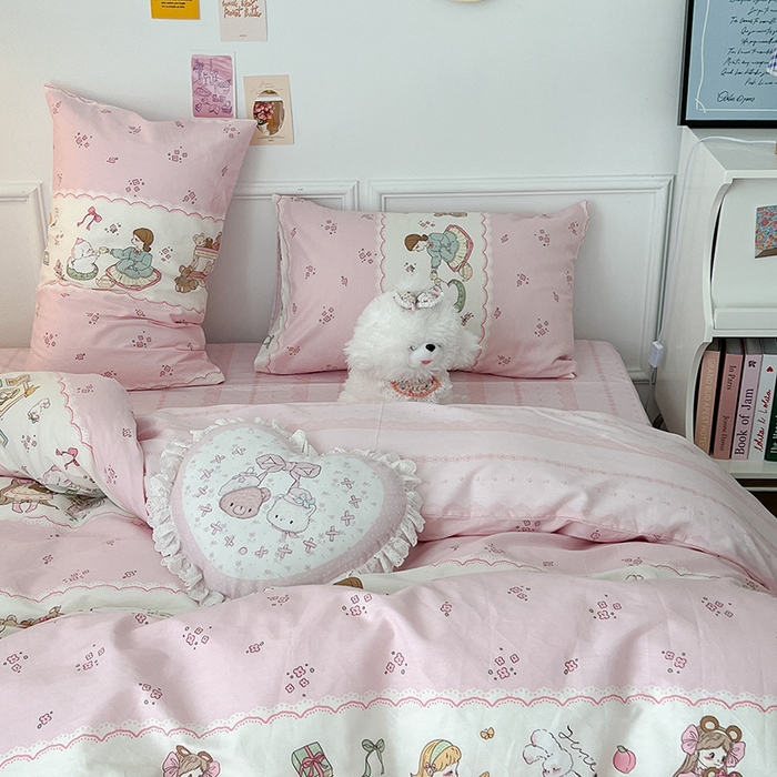 91家纺网 家纺一手货源 找家纺 昔可 2024新款13070全棉四件套系列（第三批） 樱芙公主的一天