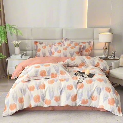 91家纺网 家纺一手货源 找家纺 品乐家纺 2024新款32支全棉超柔生态磨毛四件套 罗马花园