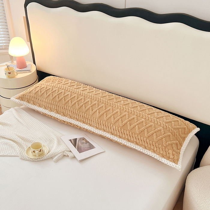 91家纺网 家纺一手货源 找家纺 梦舒羽 2025新款220克高克重塔芙绒枕套1.8m枕芯套情侣1.5枕头套 优雅咖