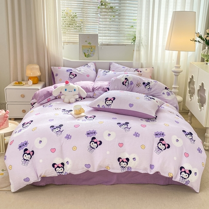 91家纺网 家纺一手货源 找家纺 （总）悦织湾家纺 2025新款轻奢北欧风小清新印花水洗棉四件套