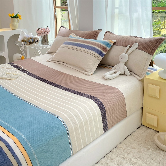 91家纺网 家纺一手货源 找家纺 凯儿家纺  2024新款加厚高克重印花系列单床笠 莫兰迪-兰