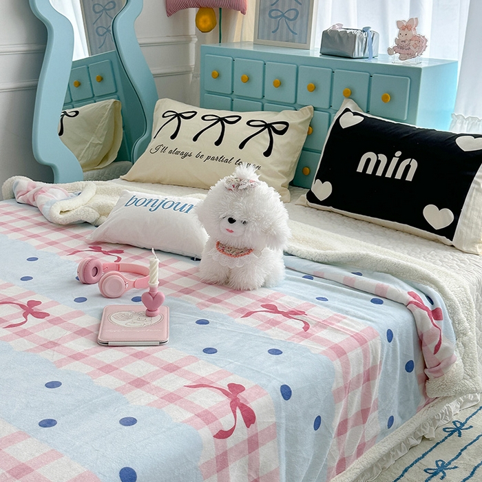 91家纺网 家纺一手货源 找家纺 昔可家纺 2024新款羊羔绒牛奶绒毛毯系列（三）-ins小清新系列 芭蕾美学