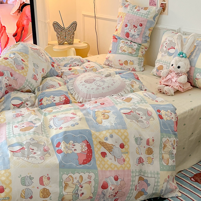 91家纺网 家纺一手货源 找家纺 昔可 2024新款13070全棉四件套系列（第三批） 昭和萌宠