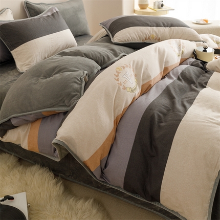 91家纺网 家纺一手货源 找家纺 （总）红粉佳人 2025新款棉加绒印花单被套