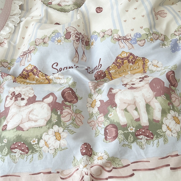 91家纺网 家纺一手货源 找家纺 昔可 2024新款13070全棉四件套系列（第三批） 昭和小羊