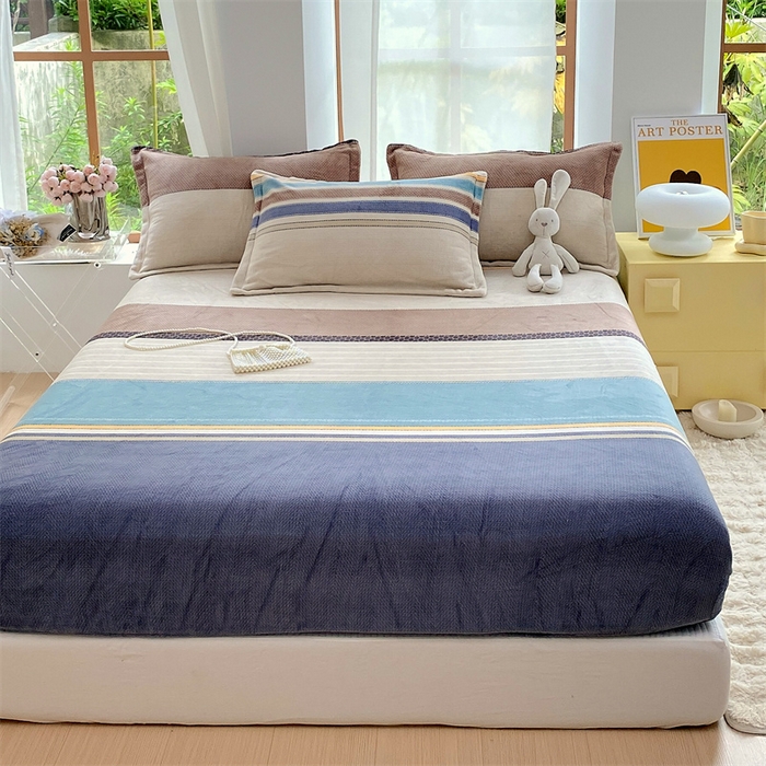 91家纺网 家纺一手货源 找家纺 凯儿家纺  2024新款加厚高克重印花系列单床笠 莫兰迪-兰