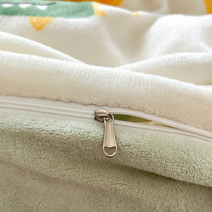 91家纺网 家纺一手货源 找家纺 2024新款200g加厚防静电牛奶绒小清新四件套 绒-鳄鱼宝宝