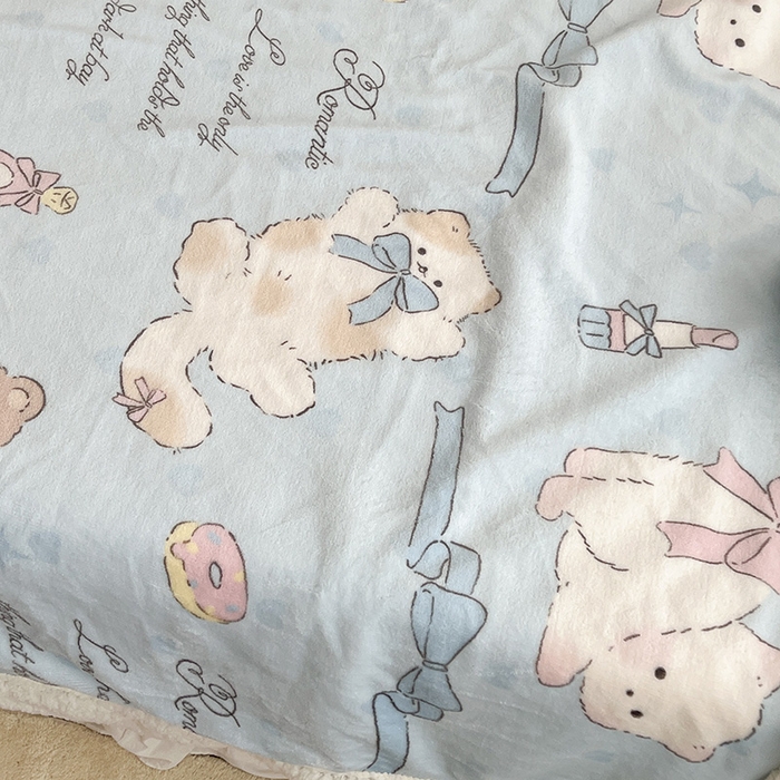 91家纺网 家纺一手货源 找家纺 昔可家纺 2024新款羊羔绒牛奶绒毛毯系列（三）-卡通系列 小熊礼物