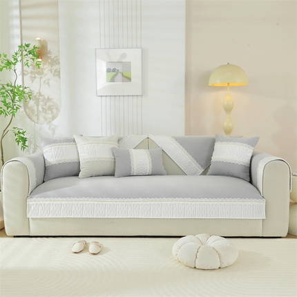 91家纺网 家纺一手货源 找家纺 （总）2024新款轻法式奶油风柔软雪尼沙发垫-奶油泡芙