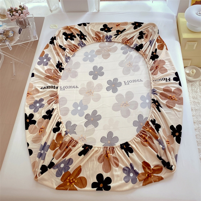 91家纺网 家纺一手货源 找家纺 凯儿家纺  2024新款加厚高克重印花系列单床笠 落樱缤纷