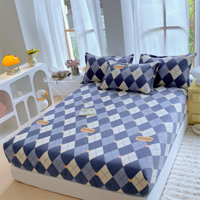 91家纺网 家纺一手货源 找家纺 凯儿家纺  2024新款加厚高克重印花系列单床笠 英伦时光