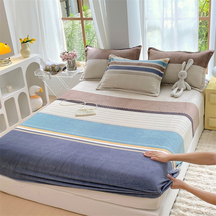 91家纺网 家纺一手货源 找家纺 凯儿家纺  2024新款加厚高克重印花系列单床笠 莫兰迪-兰