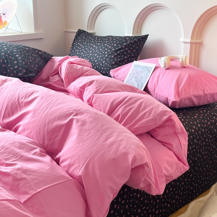 91家纺网 家纺一手货源 找家纺 （总）千朵 2024新款全棉水洗棉混搭双拼四件套