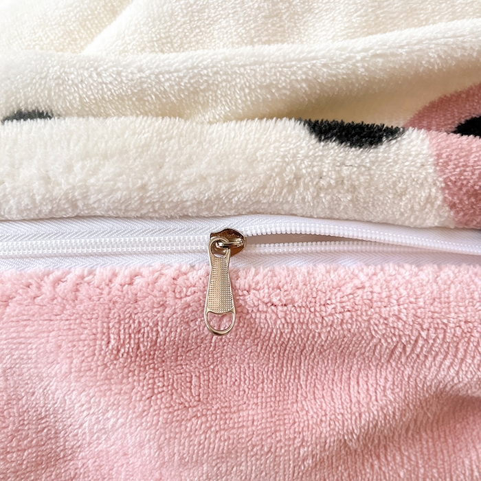 91家纺网 家纺一手货源 找家纺 2024新款200g加厚防静电牛奶绒小清新四件套 绒-小羊泡芙