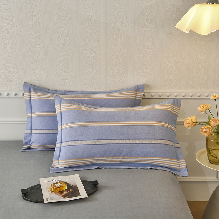 91家纺网 家纺一手货源 找家纺 优尚家纺 2025新款全棉磨毛纯棉喷气印花清新轻奢款四件套 轻奢款-星梦蓝语