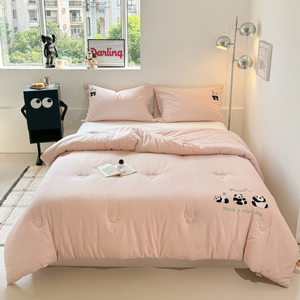 91家纺网 家纺一手货源 找家纺 （总）莱登卡奴 2025春夏款A类全棉水洗棉提花刺绣款大豆被